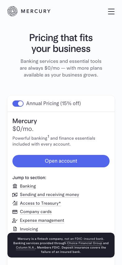 Pricing | Mercury