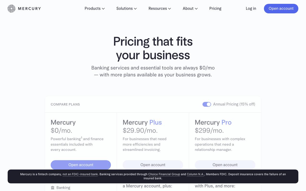 Pricing | Mercury
